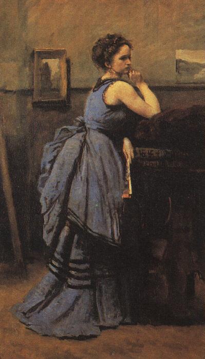  Jean Baptiste Camille  Corot Woman in Blue oil painting image